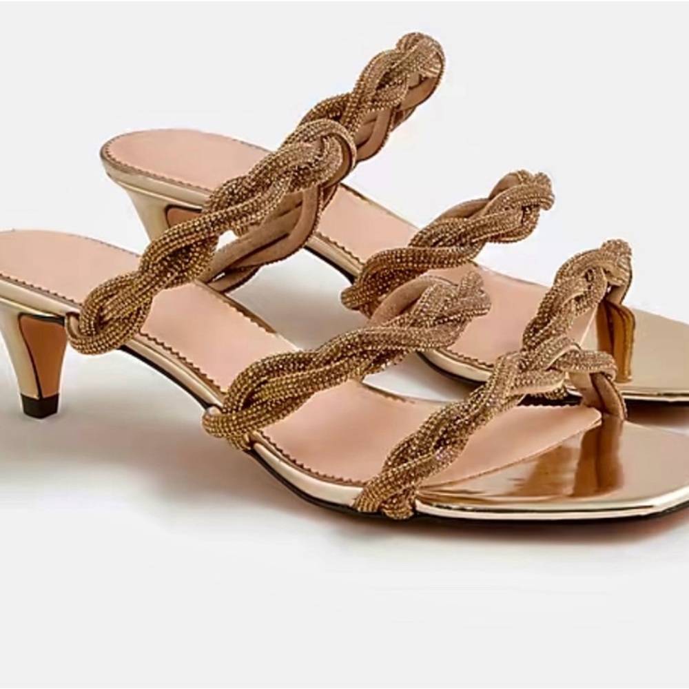 Chic Gold Strappy Heels